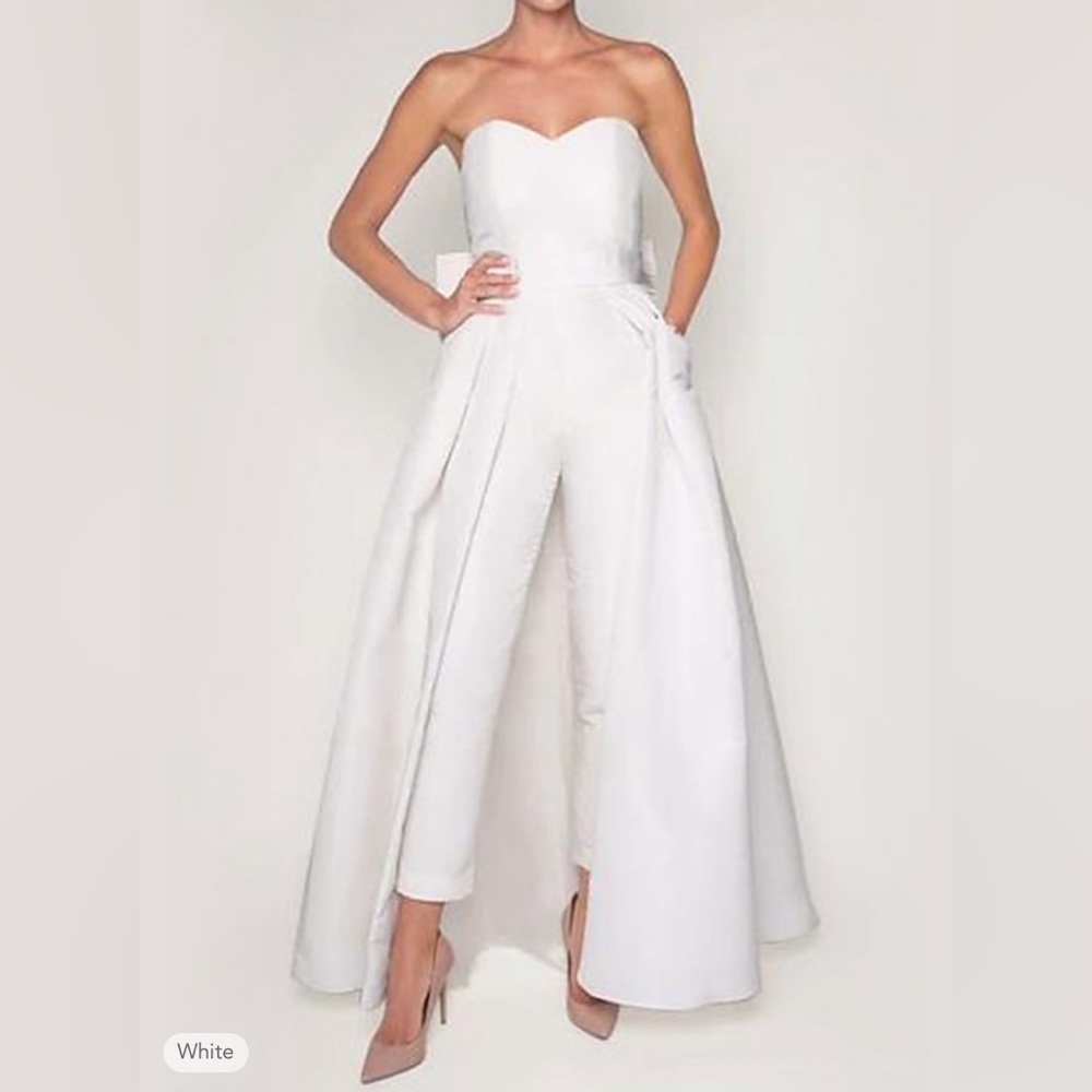 NEW WITH TAGS -LT LanTing Bride- White Jumpsuit Evening Gown/Minimalist Dress